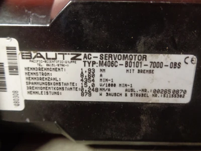 Used BAUTZ M406C-B0101-7000-0BS Servo Motors | BG Industrial Surplus #472696