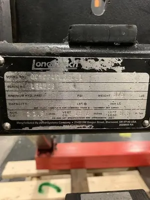 LONGREACH FORKLIFT ATTACHMENT CLASS II WITH HYDRAULIC CLAMPING 0CNC040W36001