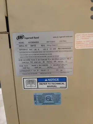 USED INGERSOLL RAND – NVC800A600 REFRIGERATED AIR DRYERS, 800 CFM