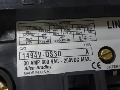 USED ALLEN BRADLEY 1494V-DS30 SER A