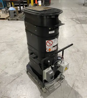 USED RUWAC CONTINUOUS DUTY INDUSTRIAL HEPA VACUUM 3HP 180CFM, QUIET OP.