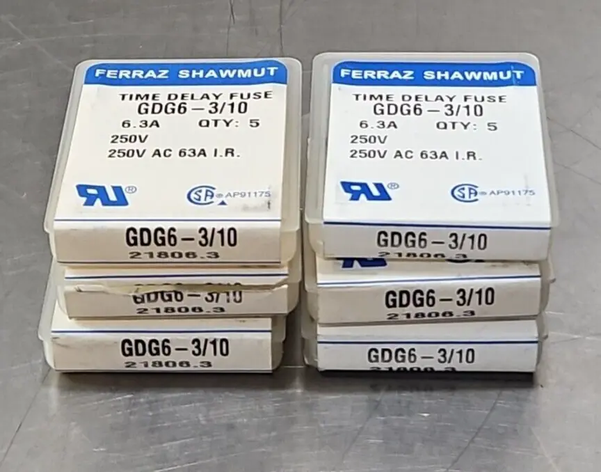Ferraz Shawmut GDG6 - 3/10 Time Delay Fuse 6.3A 250V Pckw/6 box loc4E16
