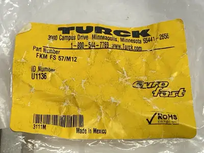 FKM FS 57/M12,U1136 | Turck FKM FS 57/M12 DeviceNet Receptacle M/F M12 5-Pin U1136 - New