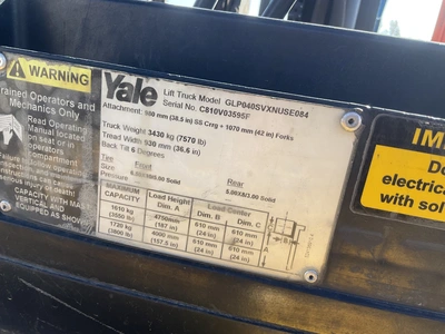 Used YALE GLP040 Internal Combustion Forklifts: Pneumatic Tire Michigan US | Miedema Asset Management Group #1579382