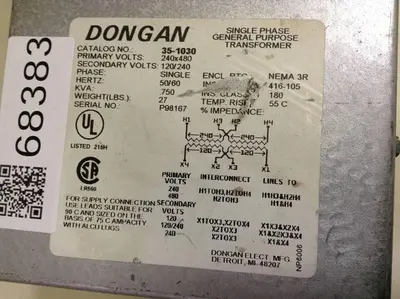 Used DONGAN 35-1030 Transformers Michigan US | Ideal Machinery #1284038