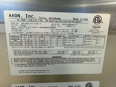 USED AAON DANDELION WVA048E014AA0JC
