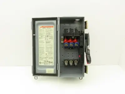 Square D H361A Safety Disconnect Switch Fusible 30A 600V 30HP  3 Pole Ser F06