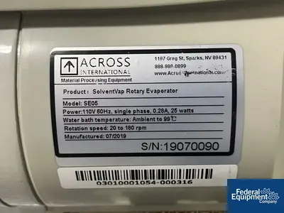 USED Across International Across International Solventvap Rotary Evaporator, SE05