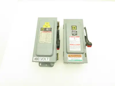 Square D H361 Safety Disconnect Switch Fusible 30A 3PH Series E1 Mixed Lot of 2