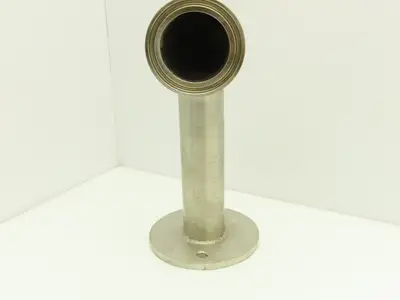 Stainless Sanitary 90° Long Elbow 1.5" Tri-Clamp x Flanged 2-Bolt  Lot of 7