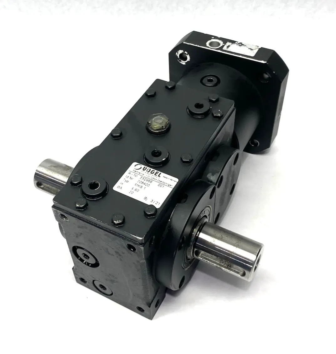 USED VOGEL PRECISION BEVEL HELICAL GEARBOX, ANGULAR I=9,60 SOLID SHAFT 30842