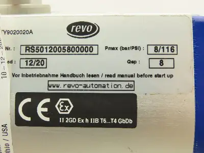 Revo RS5012005800000 Pneumatic Actuator DN 2" Butterfly Valve Quarter Turn