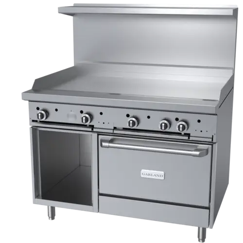 Garland G48-G48RS 48" Gas Range w/ Griddle, Standard Oven & Storage Base, Natural Gas