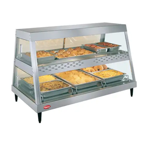 Hatco GRHDH-3PD 45 1/2" Full Service Countertop Heated Display Case - (2) Shelves, 120v