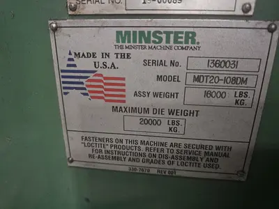 MINSTER MDT20-108 DM Coil Handling Equipment, Die Handlers/Flippers | Holland Equipment Hunters, Inc. (6)