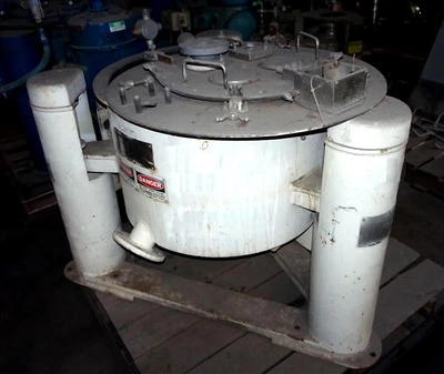 Ametek 26 X 12 perforate basket centrifuge, rubber-lined.