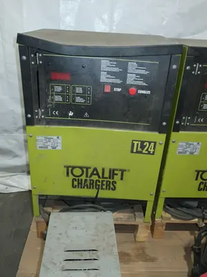 LOT OF 6 ASSORTED BATTERY CHARGERS, TOTAL LIFT, LTD, EZ-GO TEXTRON, THUNDERBULL