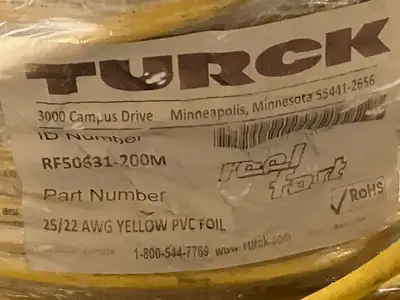 RF50631-200M | Turck RF50631 Tray Cable 22 AWG 25C Reelfast Yellow PVC Foil 200 Meters - New Other