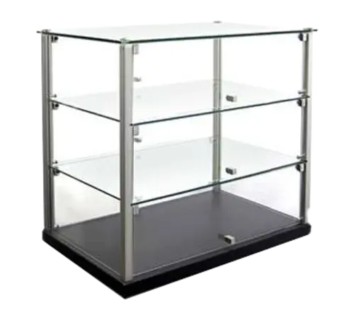 Equipex TN583 3 Tier Enclosed Dual Service Pass-Thru Display w/ (2) Glass Shelves