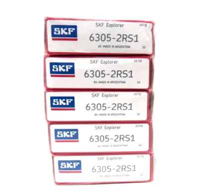 LOT OF 5 NEW SKF 6305-2RS1 BALL BEARINGS 63052RS1