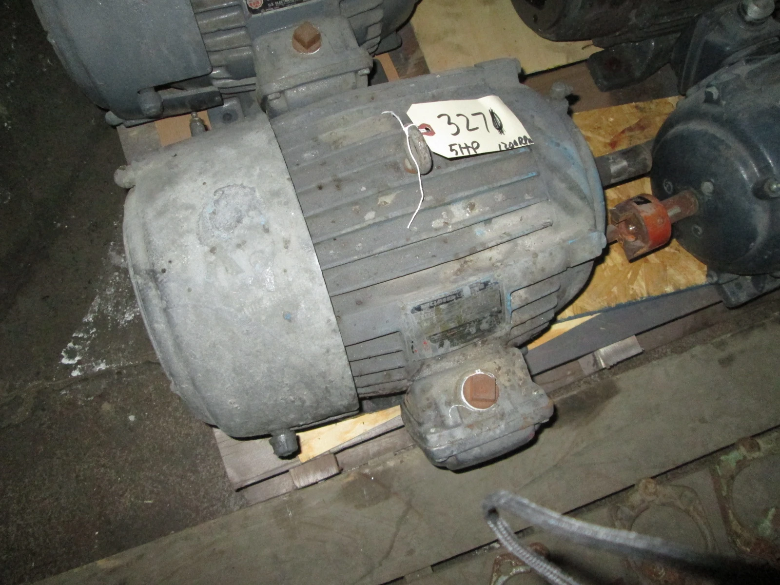 5 HP US Motors Electrical Motor, 1200 RPM