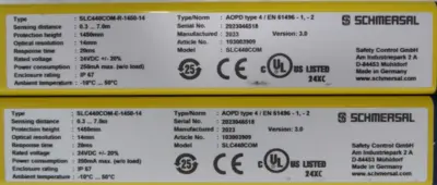 NEW SCHMERSAL SLC440C0M-ER-1450-14 LIGHT CURTAIN SET SLC440C0MER145014 103003909