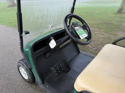 (1) 2017 E-Z-Go golf cart with a Kawasaki gas engine, model 625111G01, includes canopy, ball cover, ...