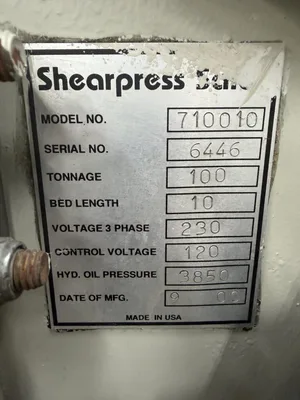Used 2000 ACCURPRESS 710010 Press Brakes Georgia US | The Equipment Hub #1509602