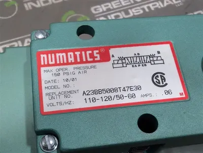Numatics A23BB5008T47E30 Solenoid Valve 150 PSIG 120V Dual Coil New