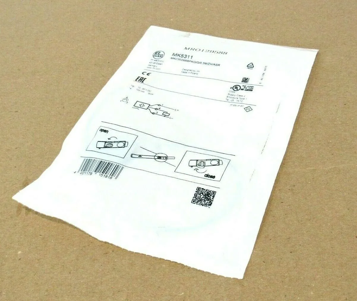 NEW IFM MKC3028BBPKG/G/0,3M/ZH/ASR CYLINDER SENSOR W/ GMR CELL MK5311