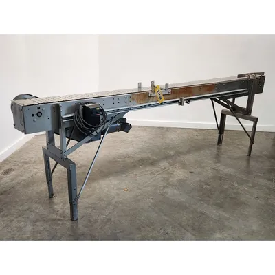 Used 7.5"W X 10'L Stainless Steel Tabletop Belt Chain Conveyor