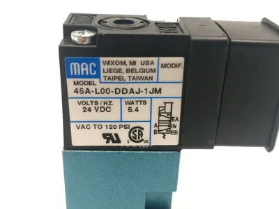 45A-L00-DDAJ-1JM | MAC Valves  4-Way 2-Position Solenoid Valve 24VDC 5.4W - New Other