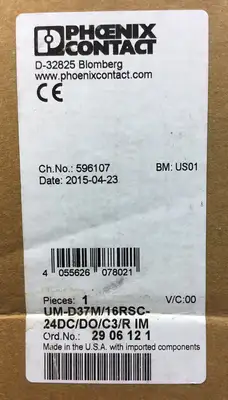 Used PHOENIX CONTACT UM-D37M PLC Processors | Palmetto Automation #1154367