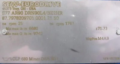 NEW SEW EURODRIVE S77AR90DRN90L4/BE2HR GEARMOTOR 2HP 230/460V