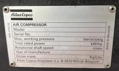 USED 2021 ATLAS COPCO GA110VSDA3