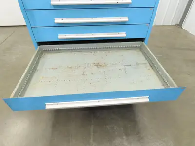 Nu-Era Modular Tool Storage Cabinet 10 Drawer 45x28x61" Stanley Vidmar Blue