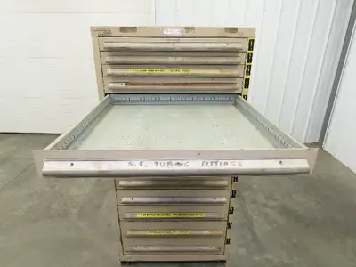 14 Drawer Industrial Tooling Storage Cabinet 30x29x61" Lyon Lista Vidmar Box