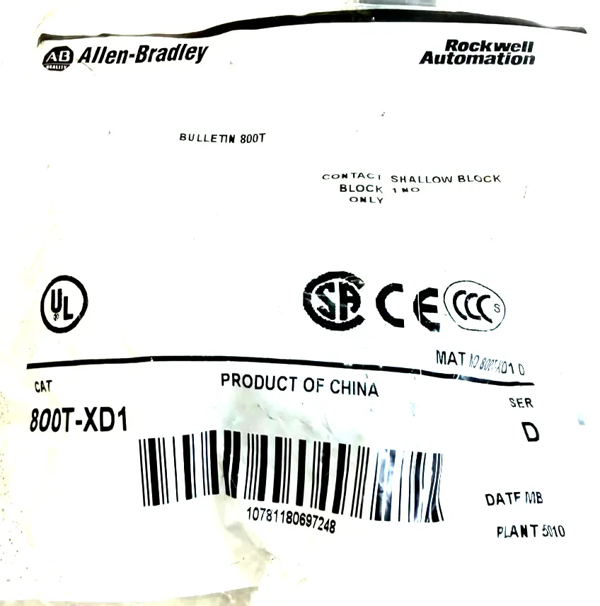LOT OF 4 ALLEN BRADLEY 800T-XD1 CONTACT BLOCK SER.D 800TXD1 NEW, SURPLUS