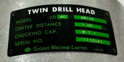NEW SUGINO MACHINE 2D4U-AM1UE TWIN DRILL HEAD 2D4UAM1UE