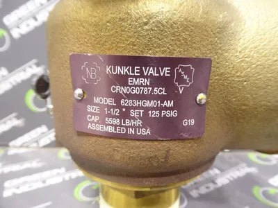 Kunkle 6283HGM01-AM Pressure Relief Valve 1-1/2" 5598 lb/hr Used