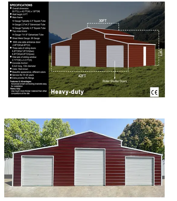 K4230G Unused 42FT x  30FT Metal  Storage Shed