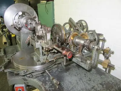 3382-385 Antique RA LIENHARD SUISSE Chaux-De-Fonds Horizontal & Vertical Rotary Engine TURNING / BROCADING MACHINE