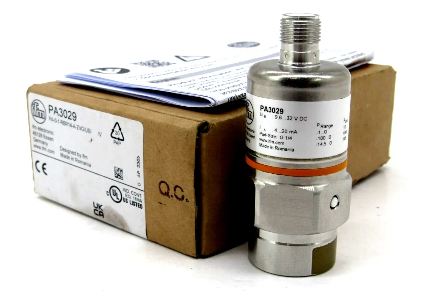 NEW IFM PA-0-1-RBR14-A-ZVG/US/ /V-PA3029 SENSOR PA01RBR14AZVGUSVPA3029