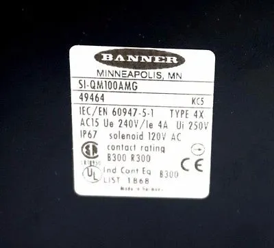NEW BANNER ENGINEERING SI-QM100AMG SAFETY INTERLOCK SIQM100AMG