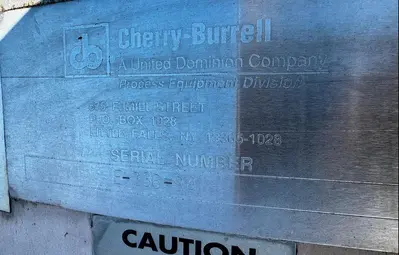 Tank, 1,500 Gallon, Stainless Steel, Vertical, Cherry-Burrell #5991405