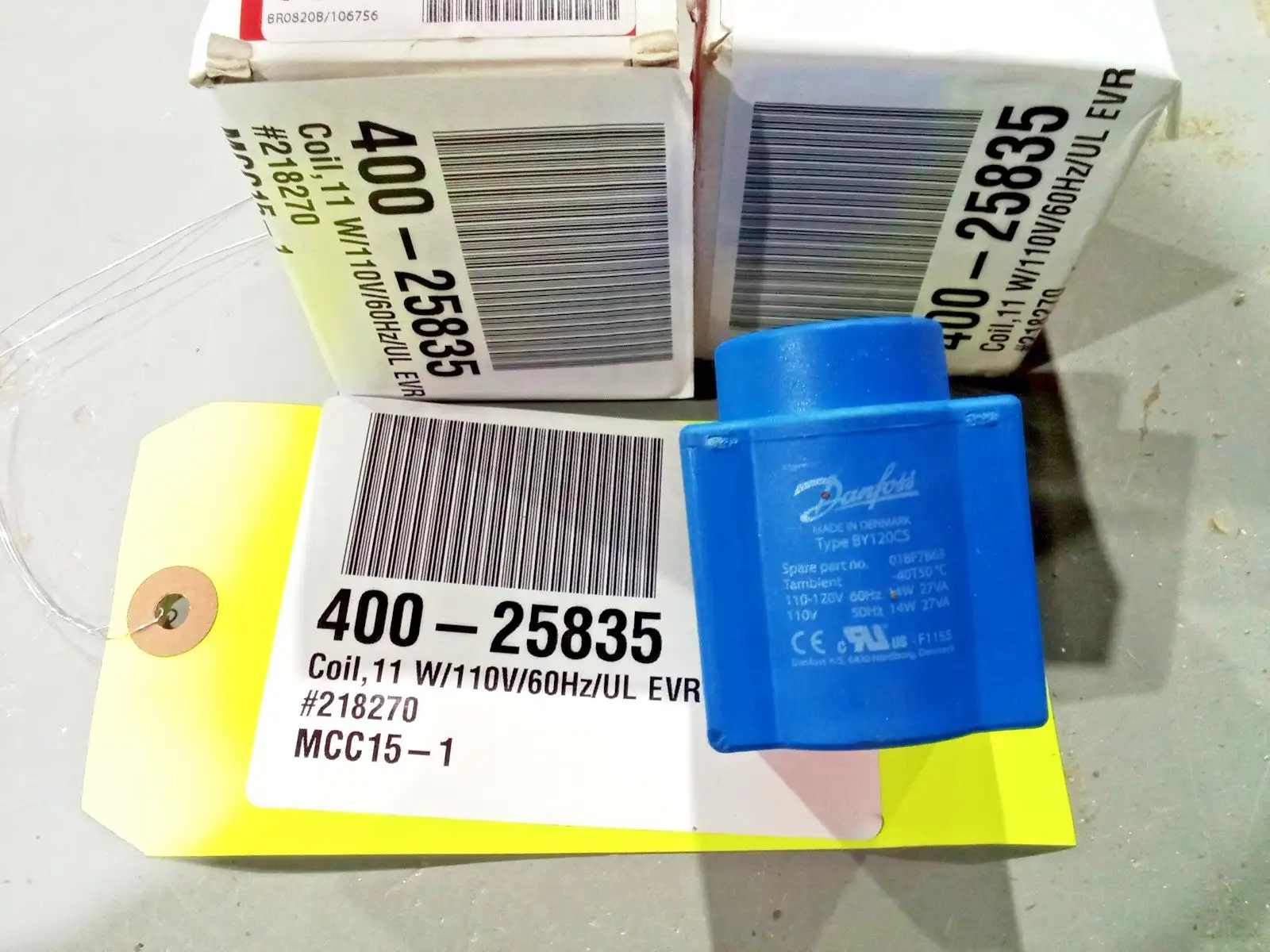 Used Danfoss Danfoss 018F7663 BY120CS Solenoid Coil 110-120V EVR Refrigeration Valve Coil Pump & Valve Parts US | Infinity wholesale & Supply LLC #1305662