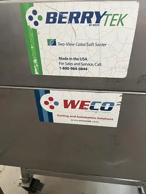 USED WECO / WEIGHRIGHT / A&B BERRYTEK TWO-VIEW COLOR/SOFT SORTER