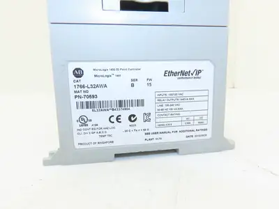 Allen Bradley 1766-L32AWA MicroLogix 1400 Controller Module 32 Point Ser B FW 15