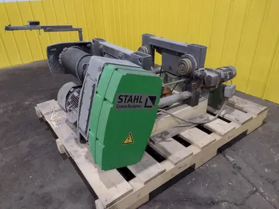 10 TON STAHL SINGLE-GIRDER OVERHEAD CRANE CABLE HOIST & POWER TROLLEY: STOCK #19748