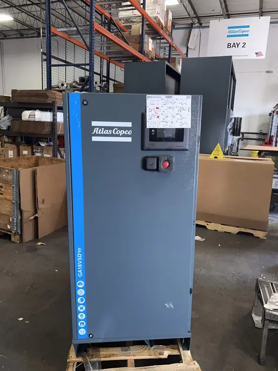 Used 2024 ATLAST COPCO GA18VSD Rotary Screw & Sliding Vane Air Compressors Illinois US | Machinery Marketing International #452472